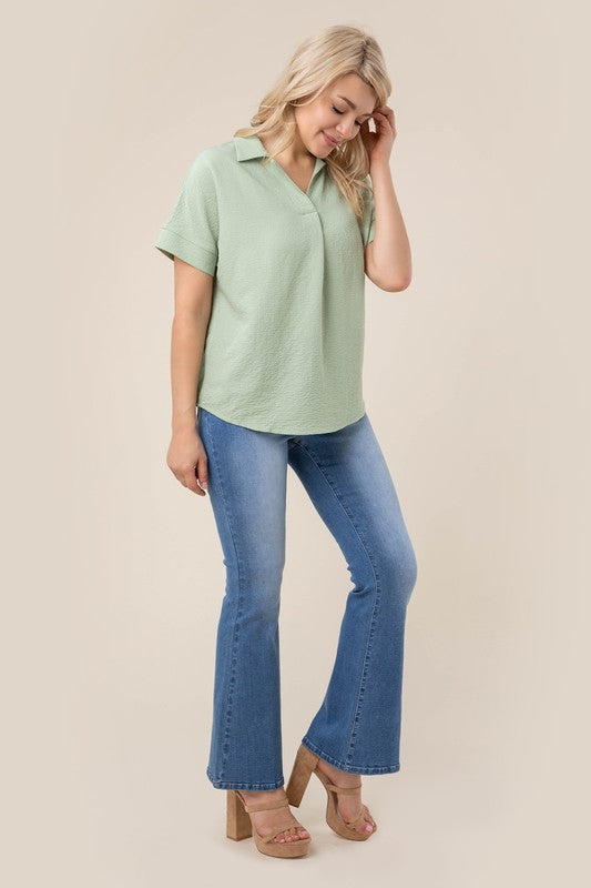 LILOU Versatile Shirt collared blouse