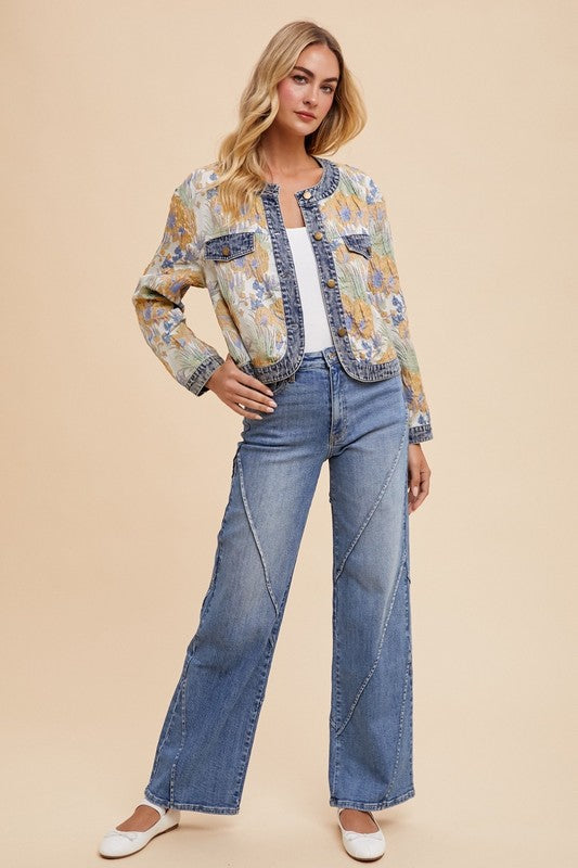 Annie Wear Women's Wide Leg Jeans with Decorative Seams