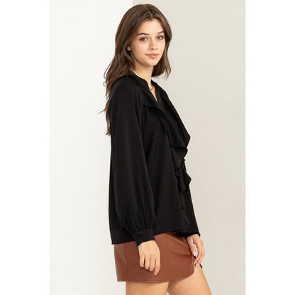 HYFVE " Try to Keep up" Long Sleeve Ruffled Blouse