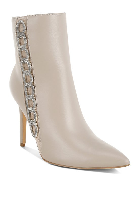 RAG & Co. Kalina Rhinestones Chain Detail Boots