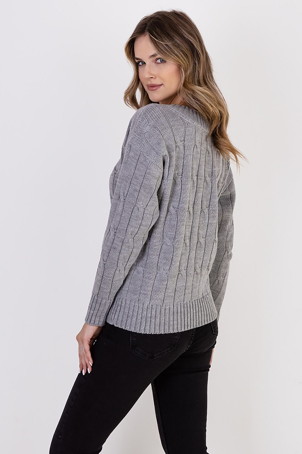 MKM Casual Chic Women's Sweater with Plaid Pattern