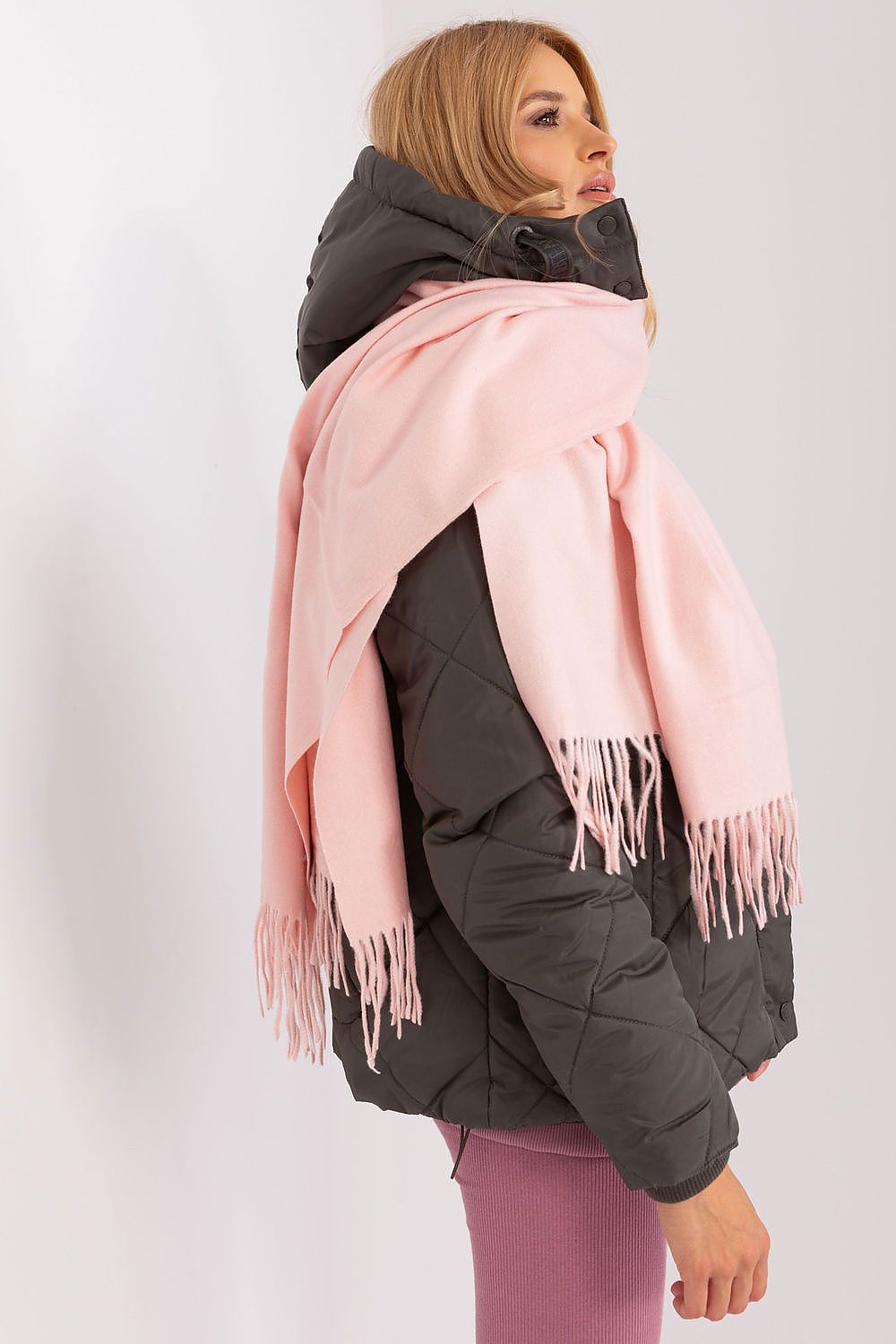 A.T. Long European Winter Shawl with Decorative Tassels