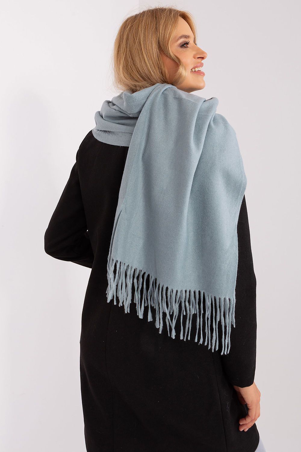 A.T. Long European Winter Shawl with Decorative Tassels