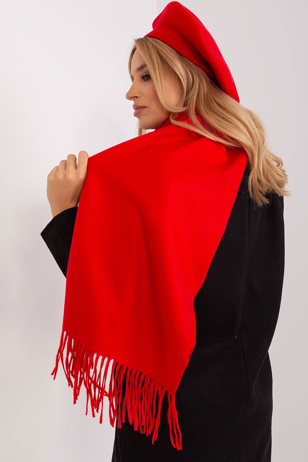 A.T. Long European Winter Shawl with Decorative Tassels