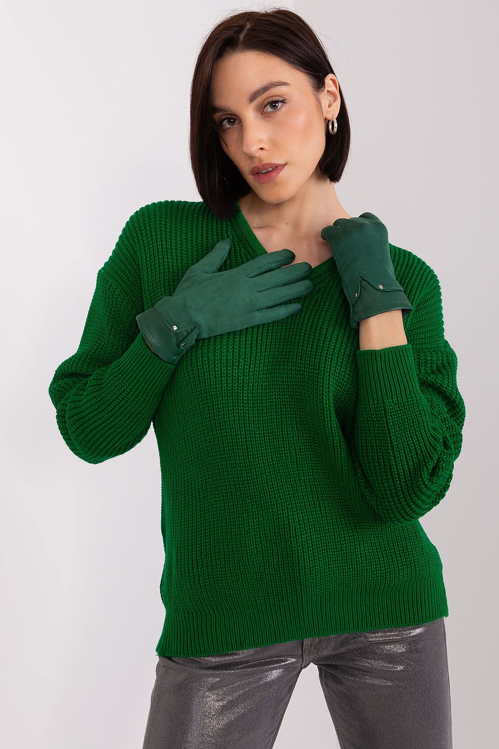 A.T.  Women's European Winter Gloves with Leather Detail