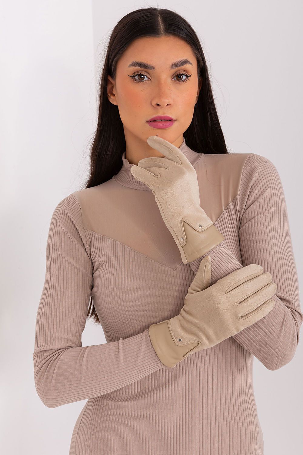 A.T.  Women's European Winter Gloves with Leather Detail