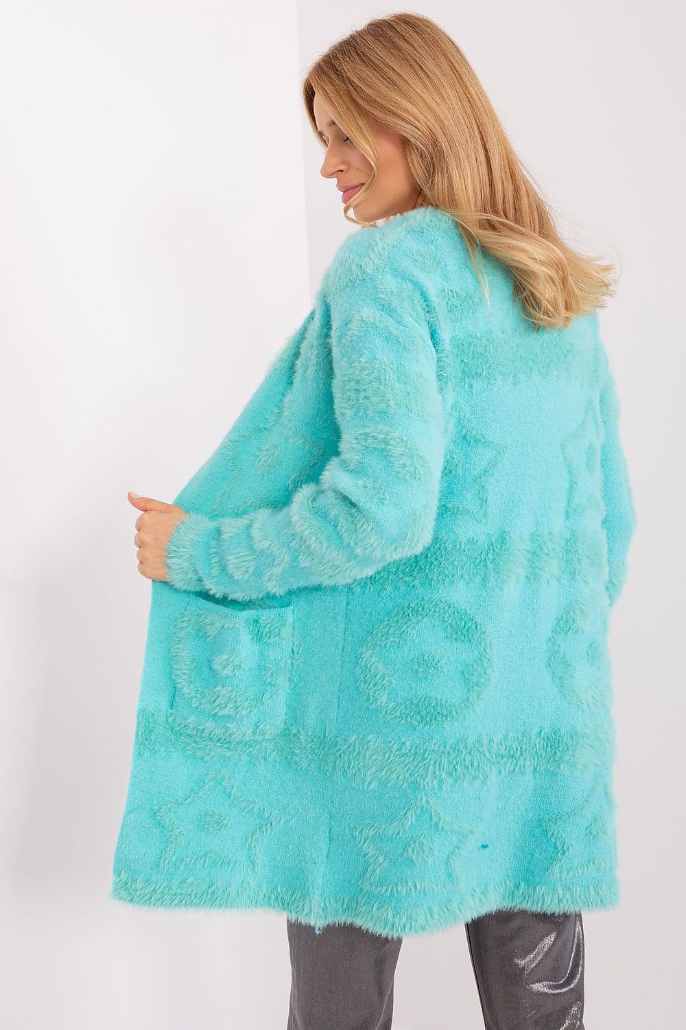 A.T. Soft Textured Open Cardigan-model 189218