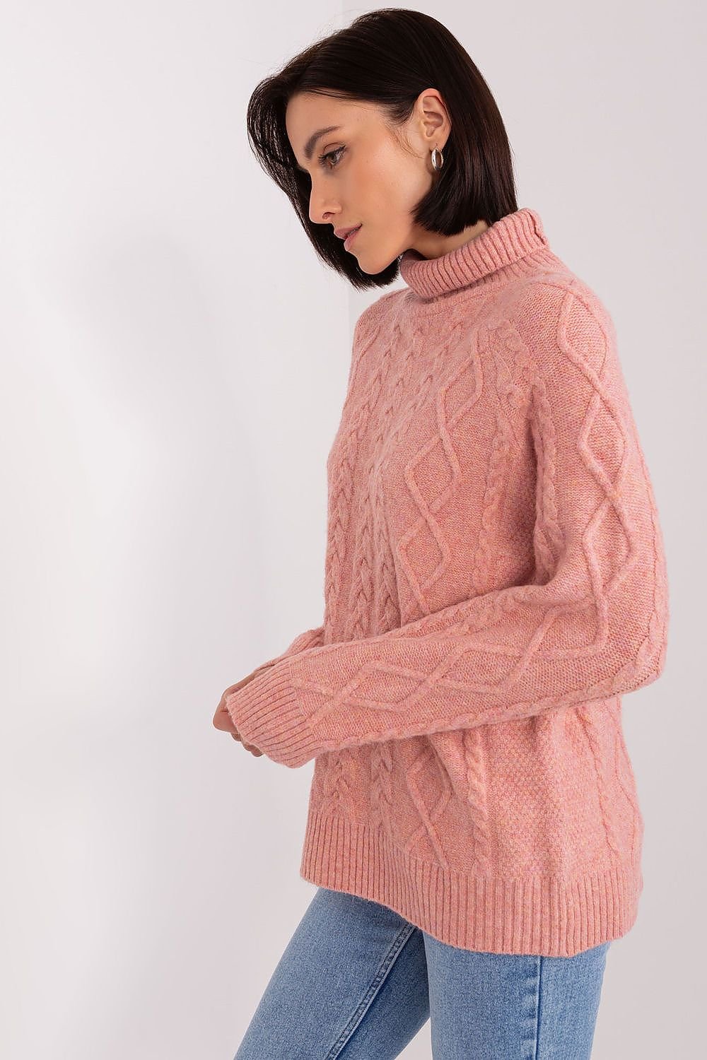 A.T. Oversized European Knitted Turtleneck Sweater-model 189230