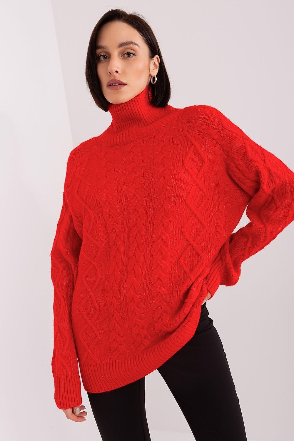 A.T. Oversized European Knitted Turtleneck Sweater-model 189230