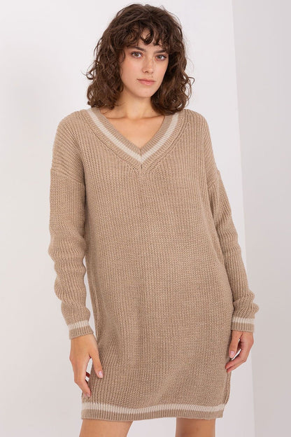 BADU Casual European  Women's Knee-length Sweater Dress-model 189338