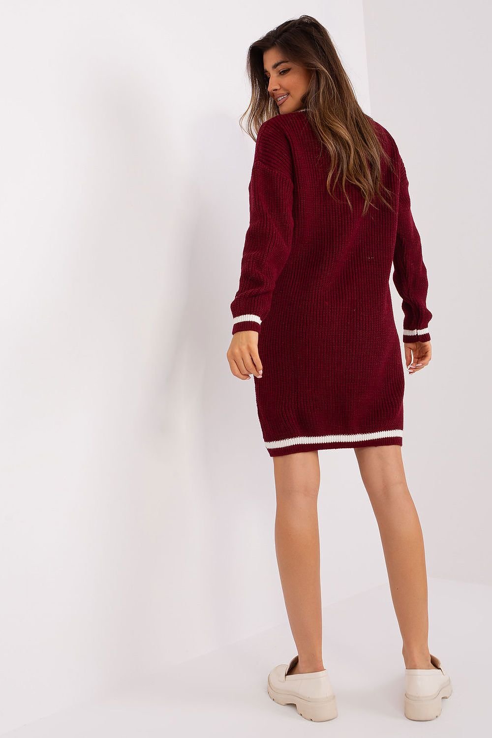 BADU Casual European  Women's Knee-length Sweater Dress-model 189338