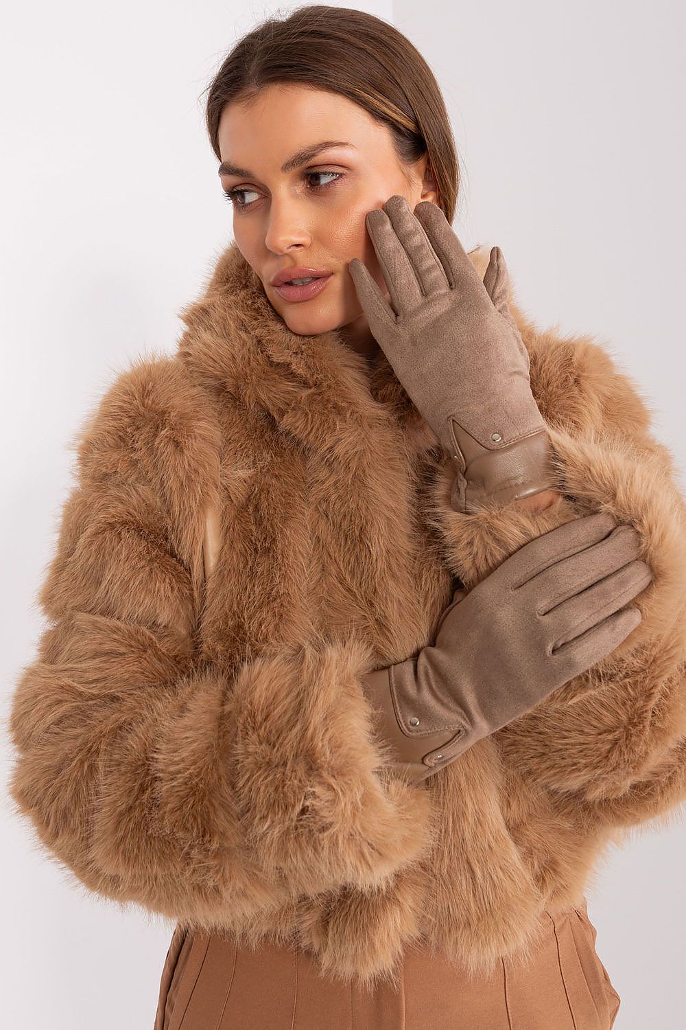 A.T.  Women's European Winter Gloves with Leather Detail