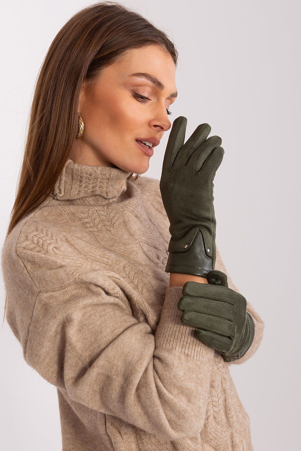 A.T.  Women's European Winter Gloves with Leather Detail