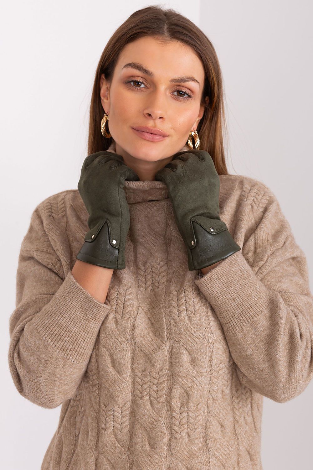 A.T.  Women's European Winter Gloves with Leather Detail