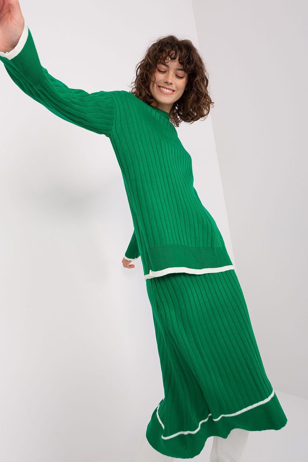 BADU 2 Piece European Knitted Shirt and Sweater Set