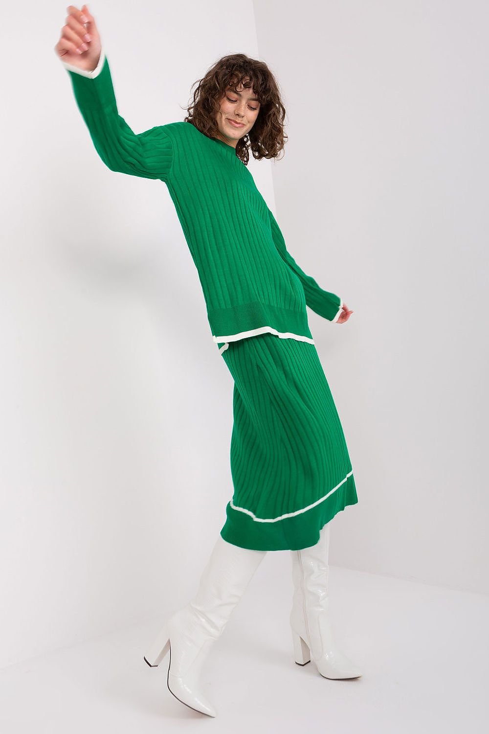 BADU 2 Piece European Knitted Shirt and Sweater Set