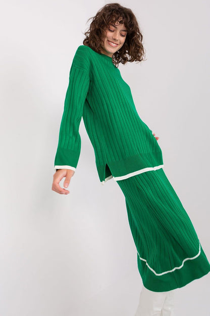 BADU 2 Piece European Knitted Shirt and Sweater Set