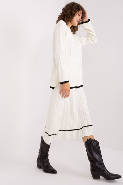 BADU 2 Piece European Knitted Shirt and Sweater Set