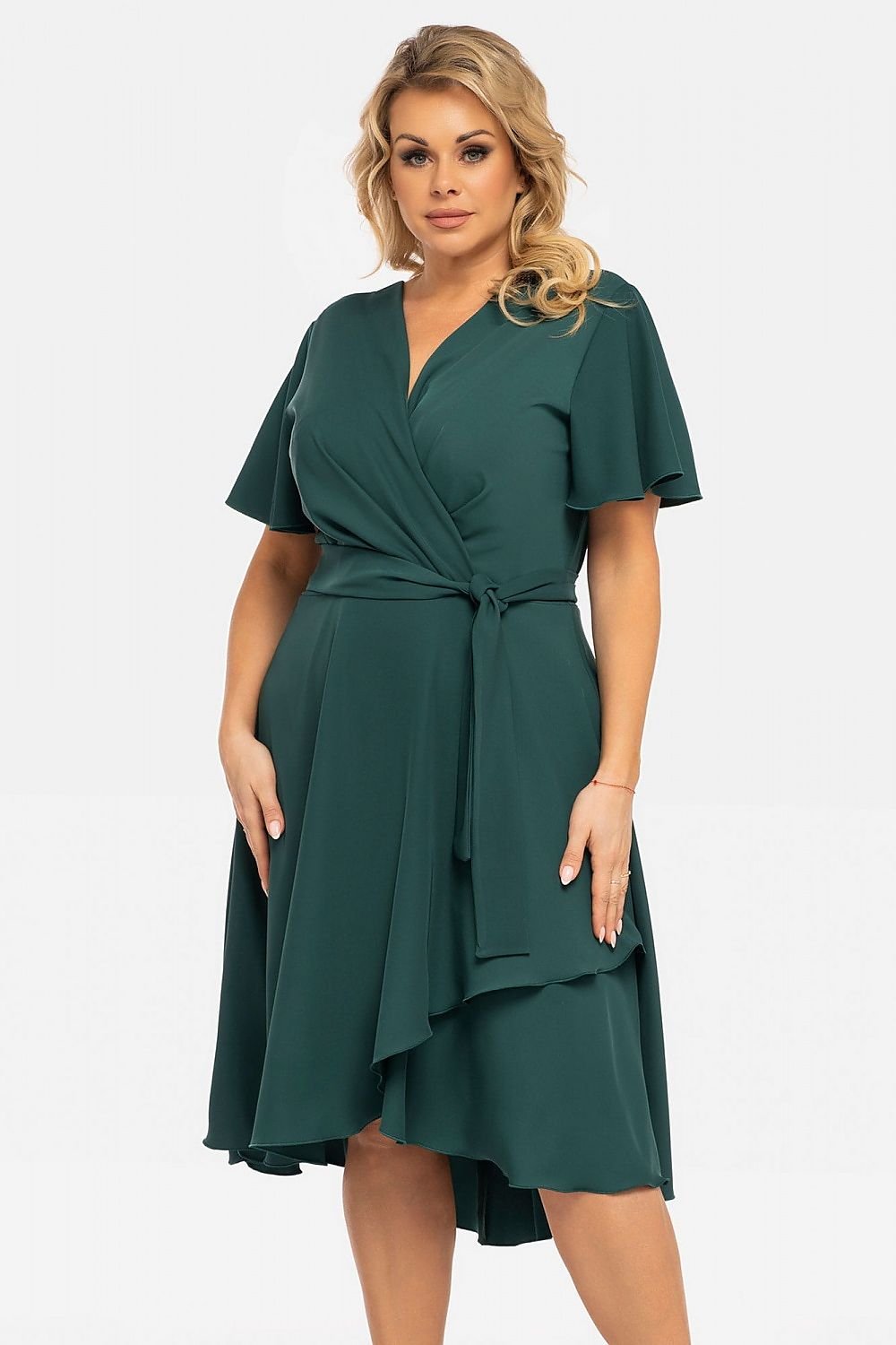 KARKO Women's Plus size Wrap Knee-length Dress