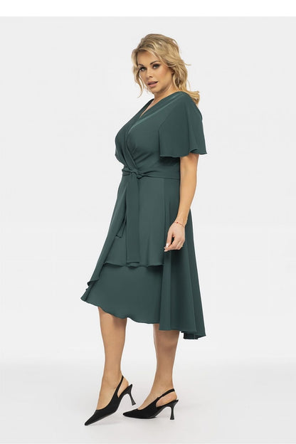 KARKO Women's Plus size Wrap Knee-length Dress