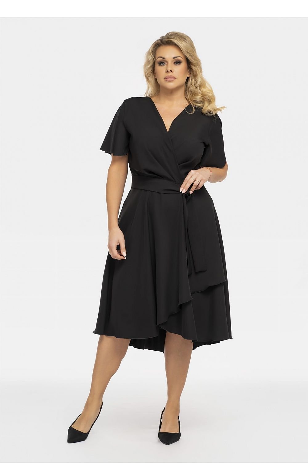 KARKO Women's Plus size Wrap Knee-length Dress