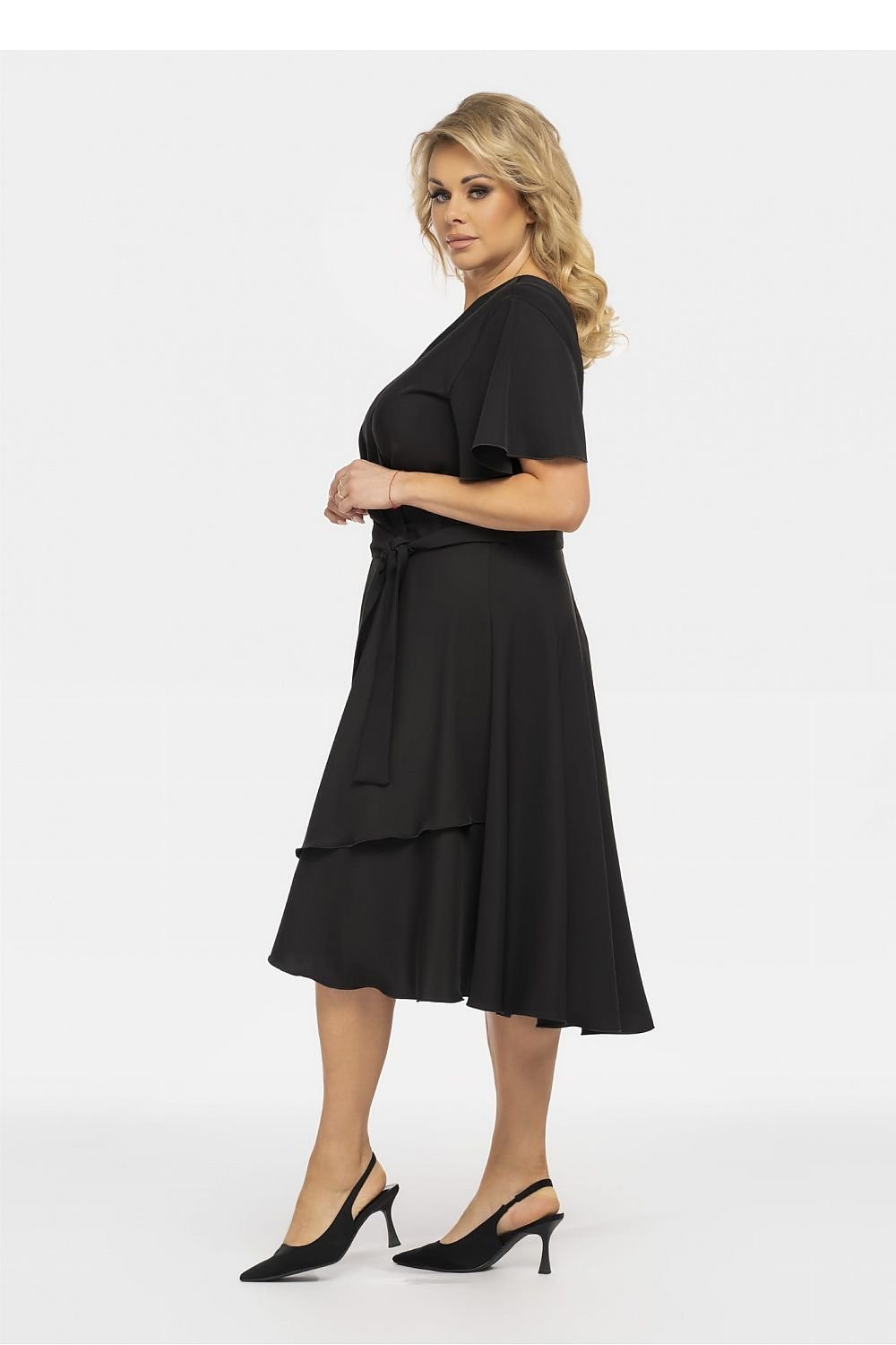 KARKO Women's Plus size Wrap Knee-length Dress