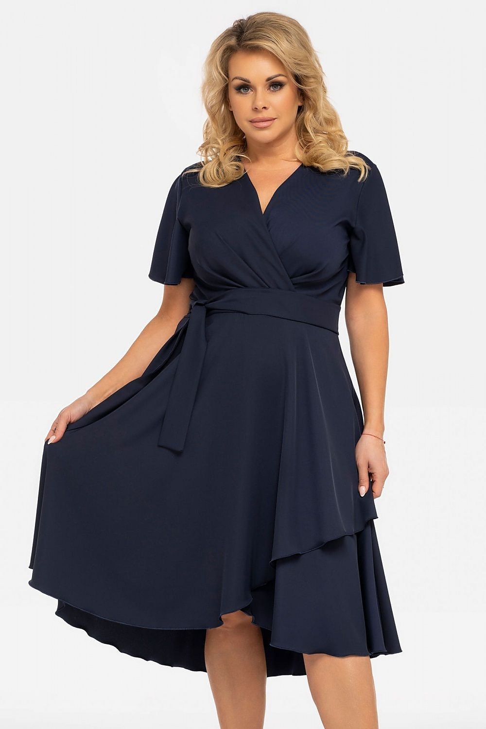 KARKO Women's Plus size Wrap Knee-length Dress