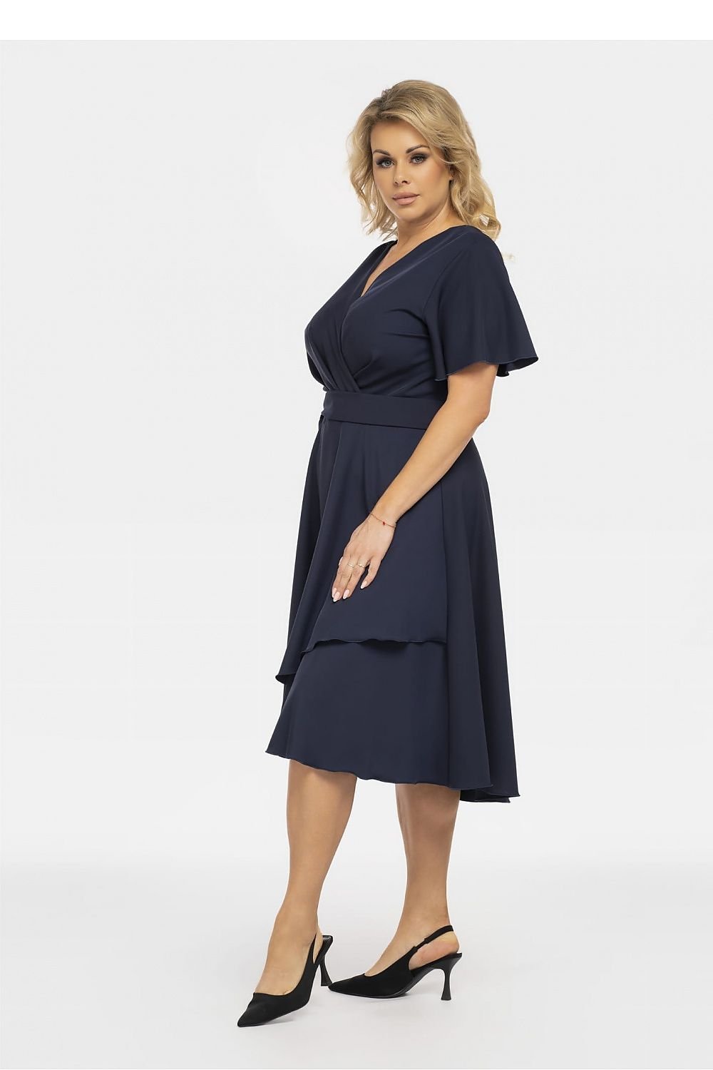 KARKO Women's Plus size Wrap Knee-length Dress