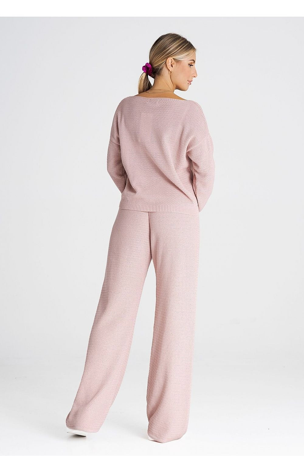 FIGL 2 Piece European Knit Sweatshirt and Loose Pants Set