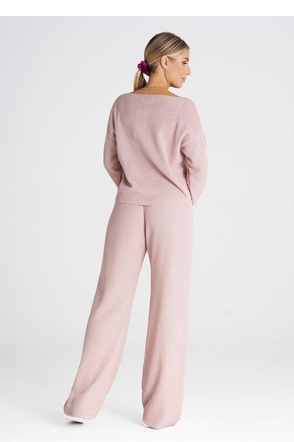 FIGL 2 Piece European Knit Sweatshirt and Loose Pants Set