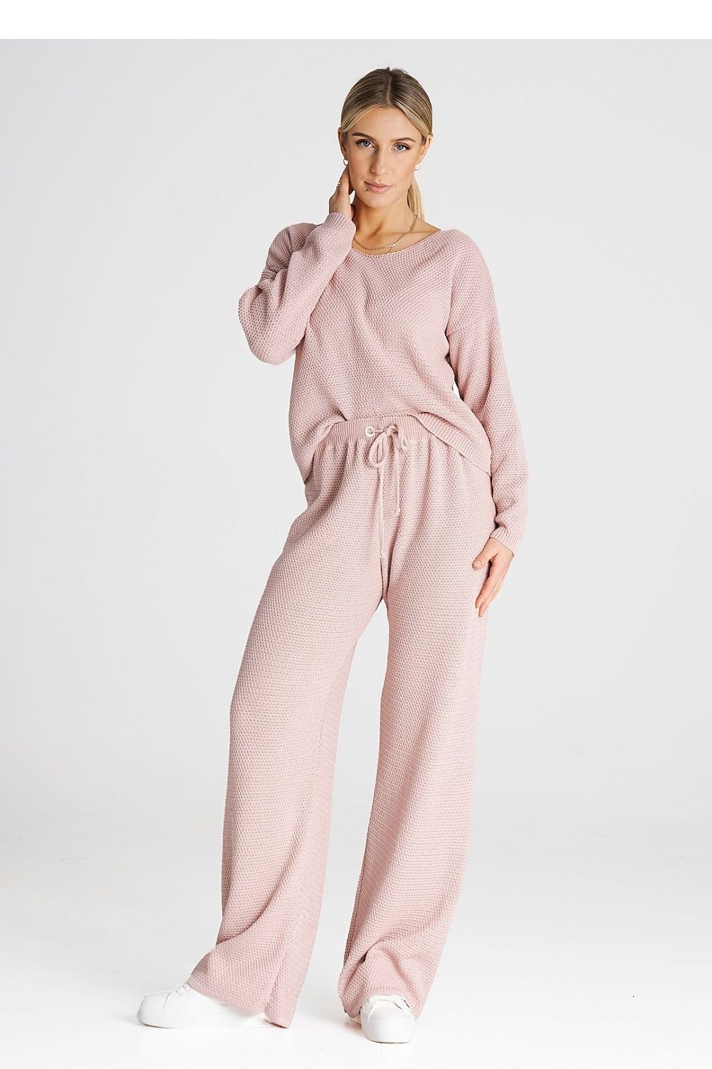 FIGL 2 Piece European Knit Sweatshirt and Loose Pants Set