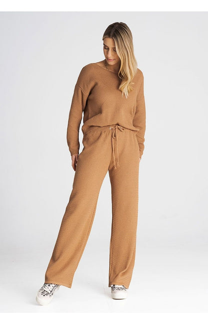 FIGL 2 Piece European Knit Sweatshirt and Loose Pants Set