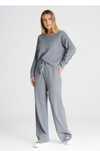 FIGL 2 Piece European Knit Sweatshirt and Loose Pants Set