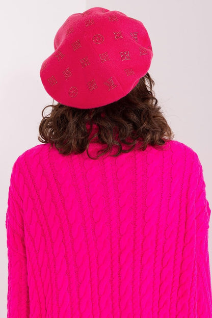 A.T. Knitted European Beret with Rhinestone Application