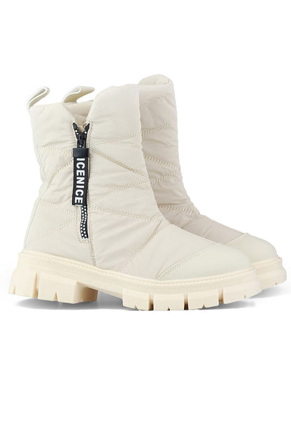 PRIMO European Beige Two Side Zipper Closure Snow Boot