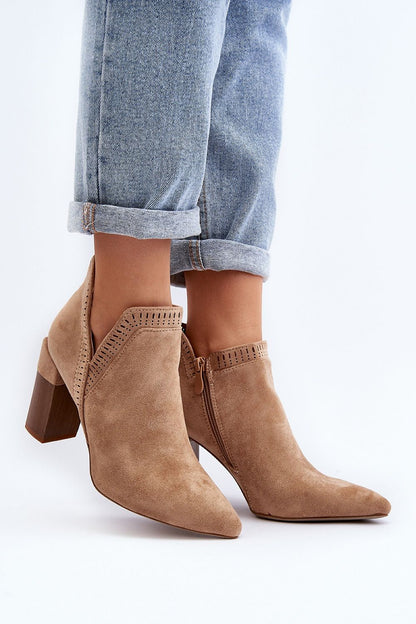 STEP IN STYLE European V-side Pointed  Heel Ankle Boots