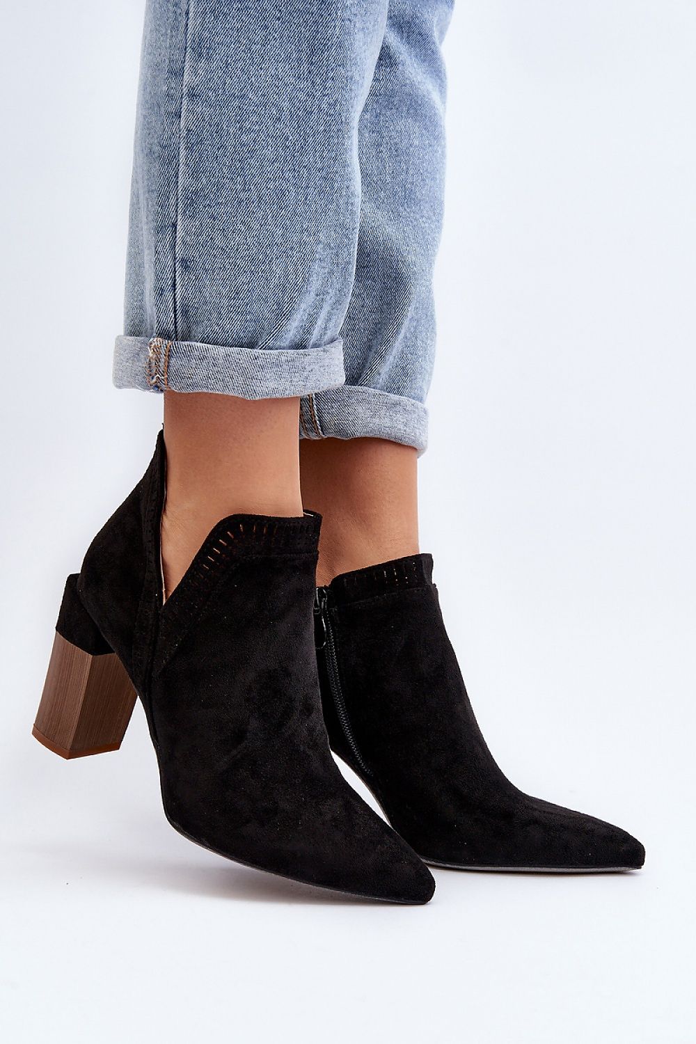 STEP IN STYLE European V-side Pointed  Heel Ankle Boots