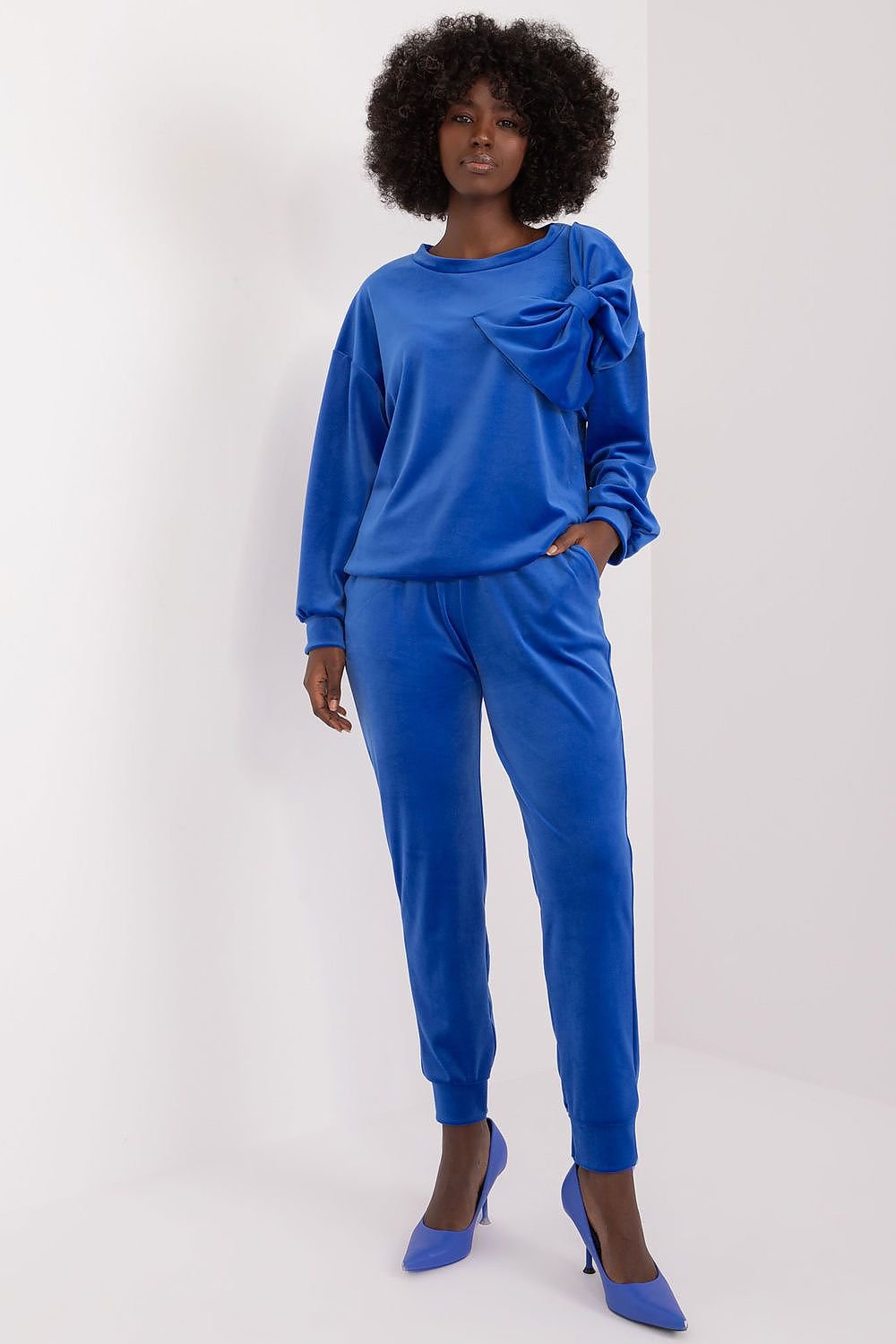 ITALY MODA 2 Piece European Bow Sweatshirt & Jogger Set