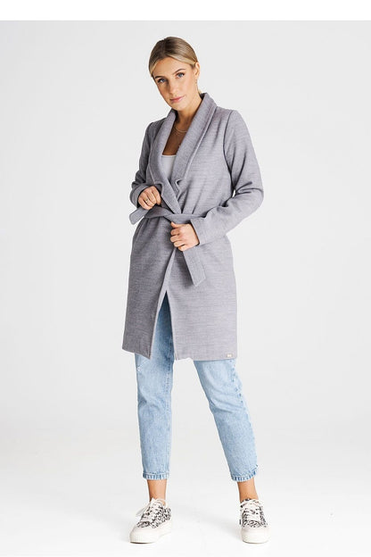 FIGL Classic Unbuttoned Belted European Coat