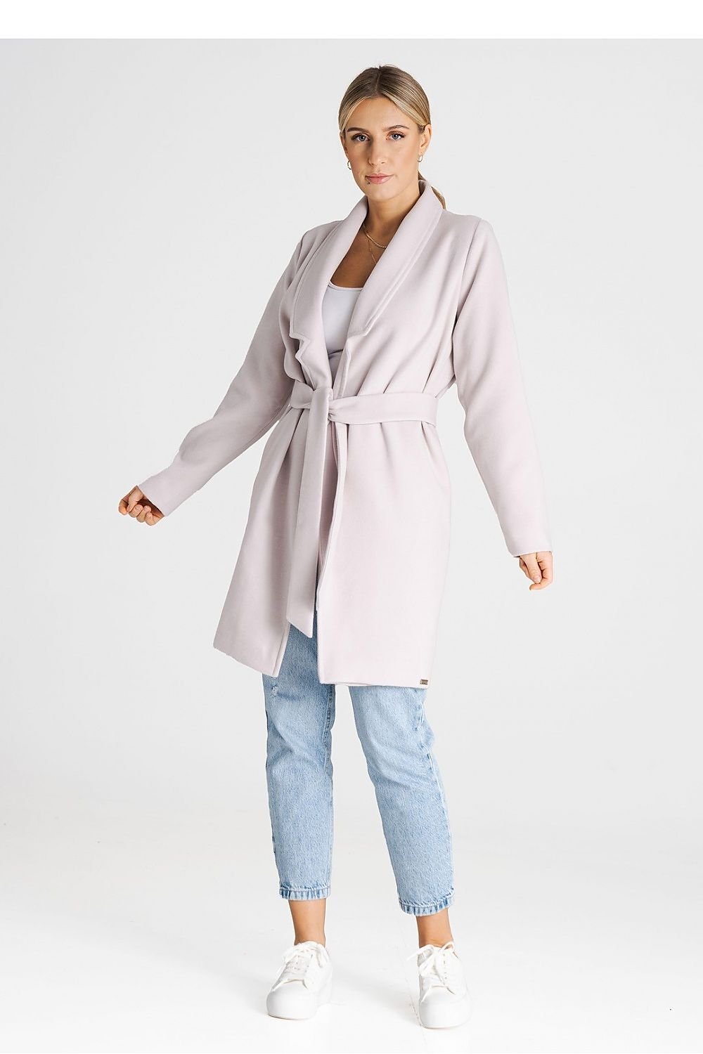 FIGL Classic Unbuttoned Belted European Coat