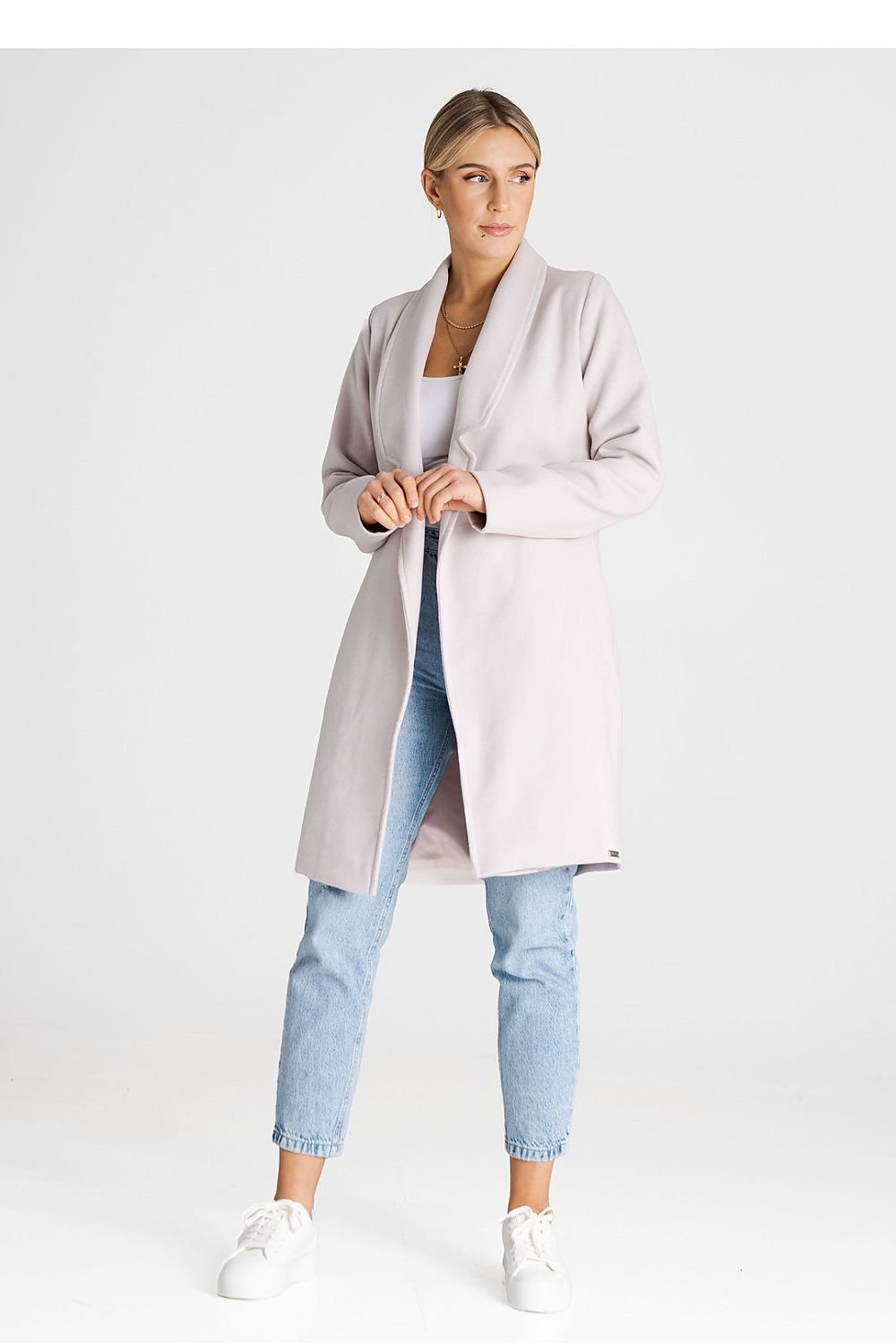 FIGL Classic Unbuttoned Belted European Coat