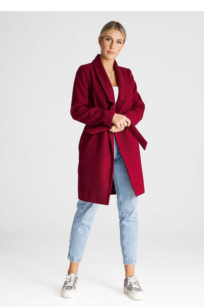 FIGL Classic Unbuttoned Belted European Coat