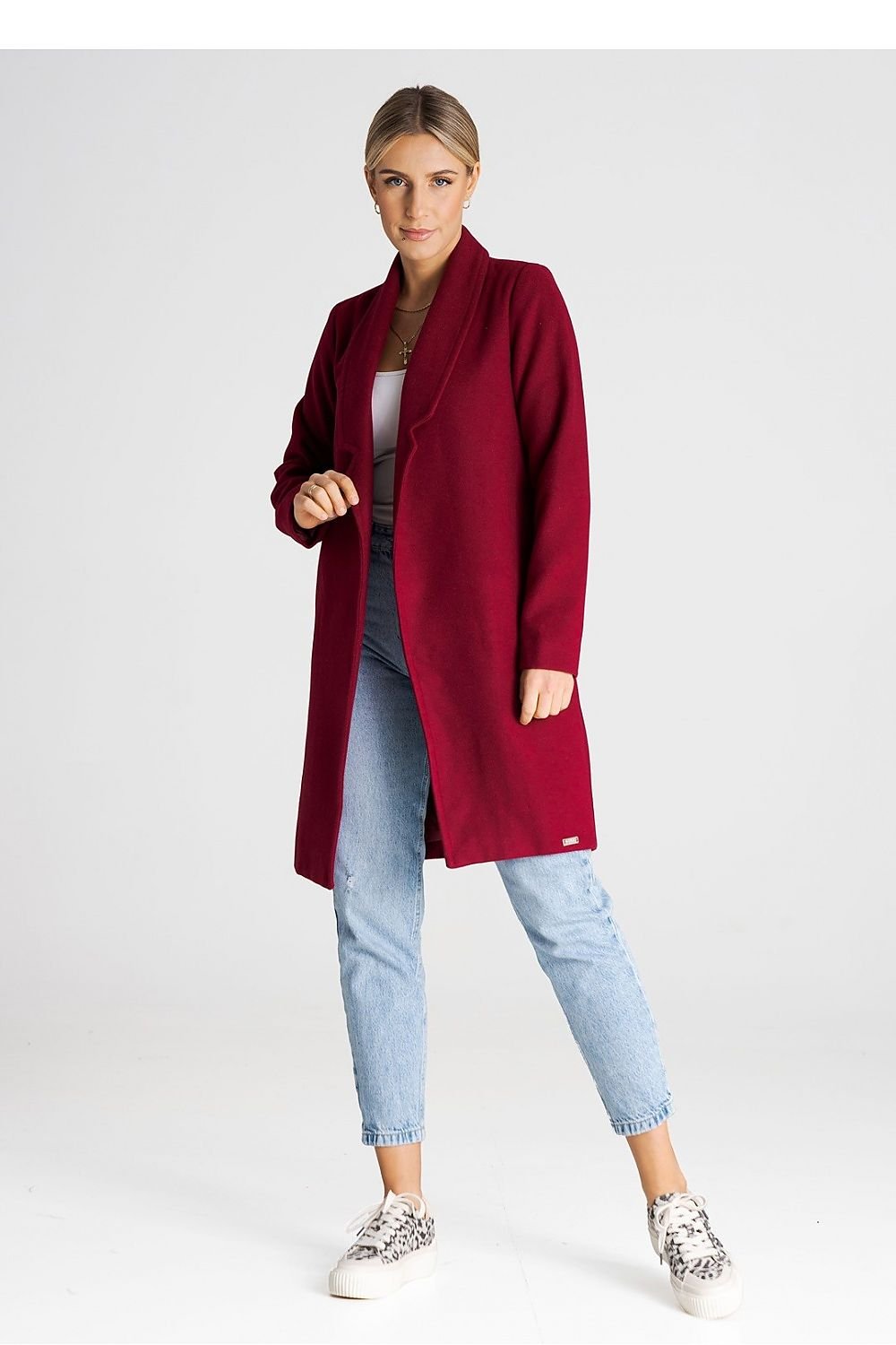 FIGL Classic Unbuttoned Belted European Coat