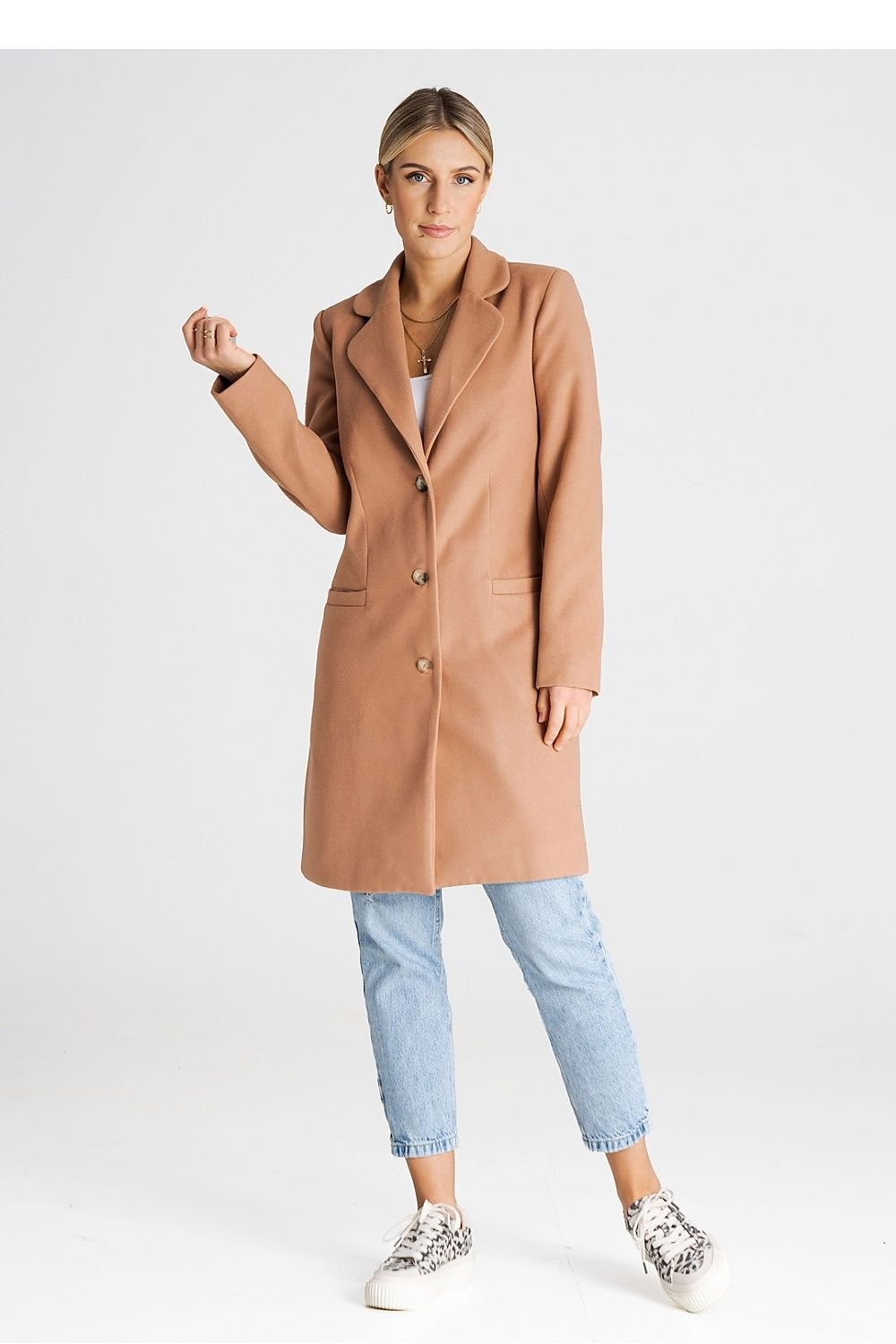 FIGL Classic European Collar Padded Coat with Buttons