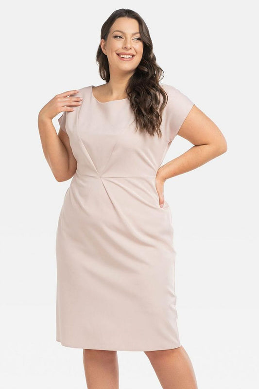 KARKO Plus size Knee-Length Pencil-cut Dress with Front Stitching/ European Made