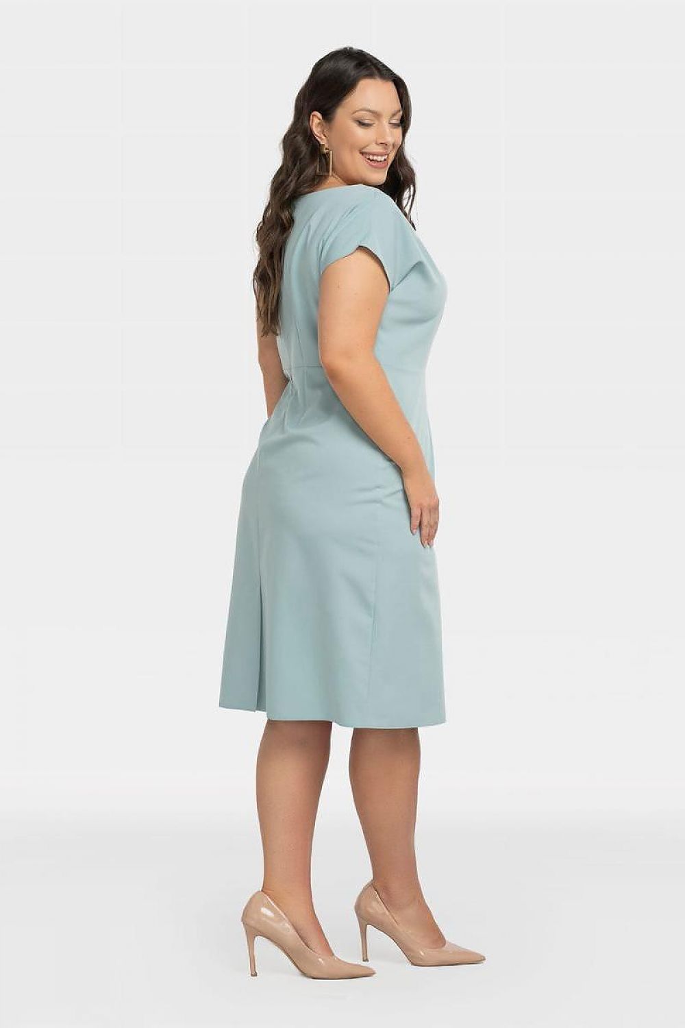 KARKO Plus size Knee-Length Pencil-cut Dress with Front Stitching/ European Made