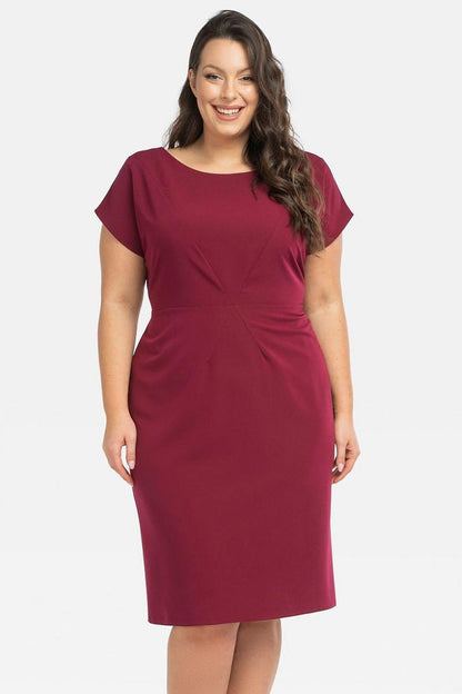 KARKO Plus size Knee-Length Pencil-cut Dress with Front Stitching/ European Made