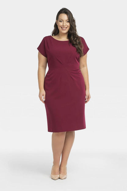 KARKO Plus size Knee-Length Pencil-cut Dress with Front Stitching/ European Made