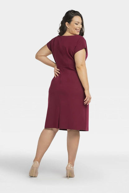 KARKO Plus size Knee-Length Pencil-cut Dress with Front Stitching/ European Made