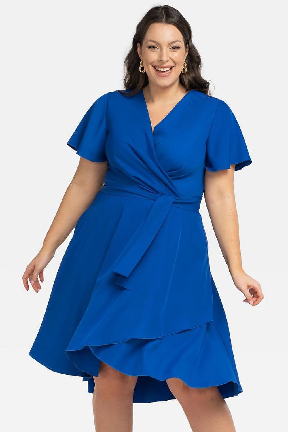 KARKO Women's Plus size Wrap Knee-length Dress